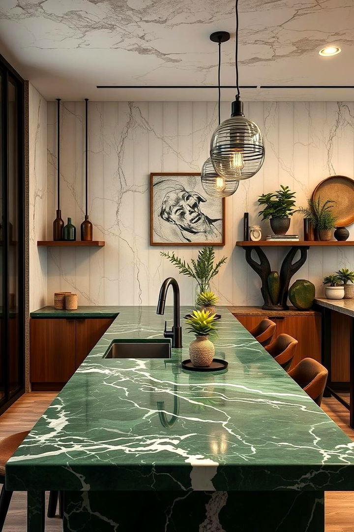 Edgy Artisanal Green Marble Finishes - 22 Green Marble Countertop Design Ideas