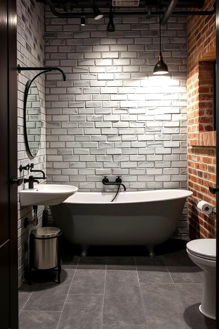 Edgy Industrial Modernity - 22 Gray Floor Bathroom Ideas