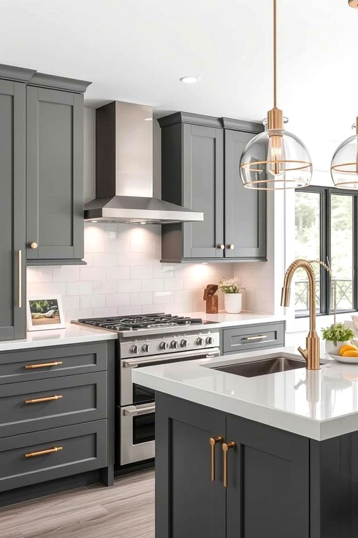 Edgy Metallic Touches - 22 Grey and White Kitchen Ideas