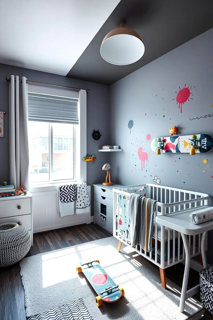 Edgy Skateboard Culture Accent - 22 Sports Nursery Ideas