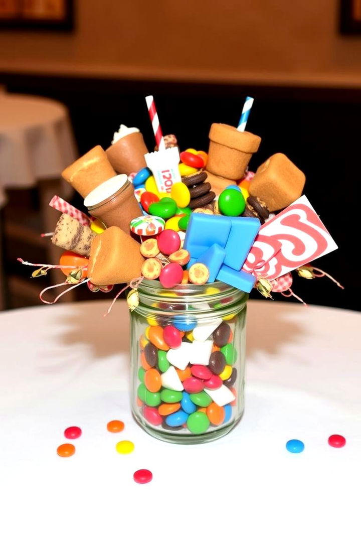 Edible Candy Jar Centerpiece - 22 Graduation Centerpiece Ideas