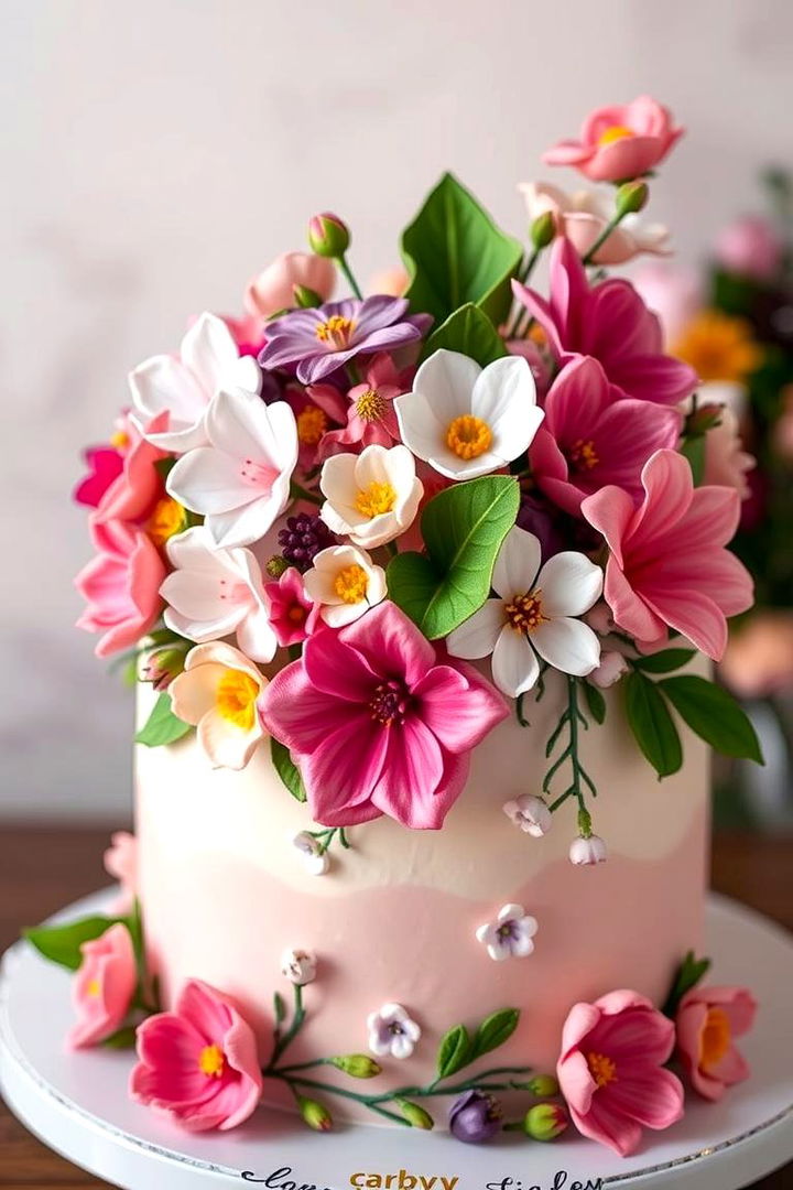 Edible Floral Arrangement Cake - 22 Wedding Cake Ideas