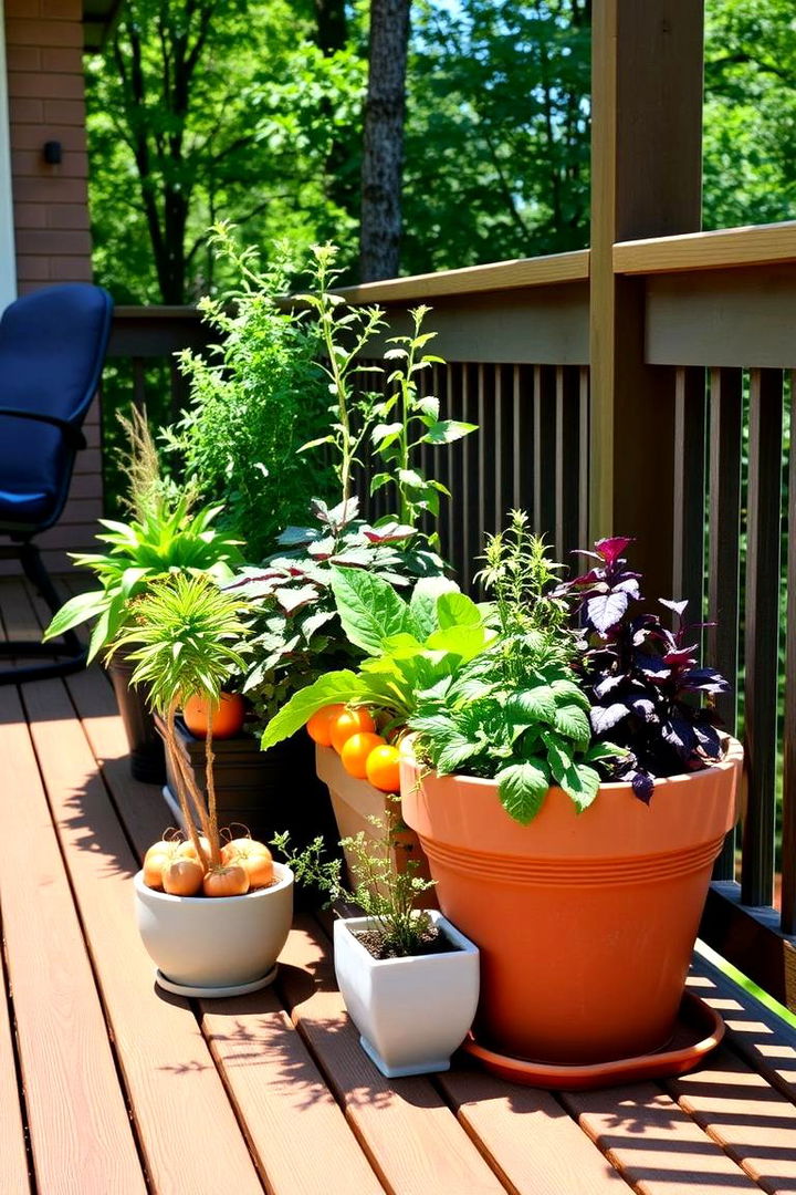 Edible Garden Accent - 22 Deck Decorating Ideas With Plants
