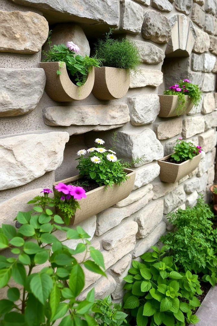 Edible Garden Planters - 22 Stone Wall Ideas