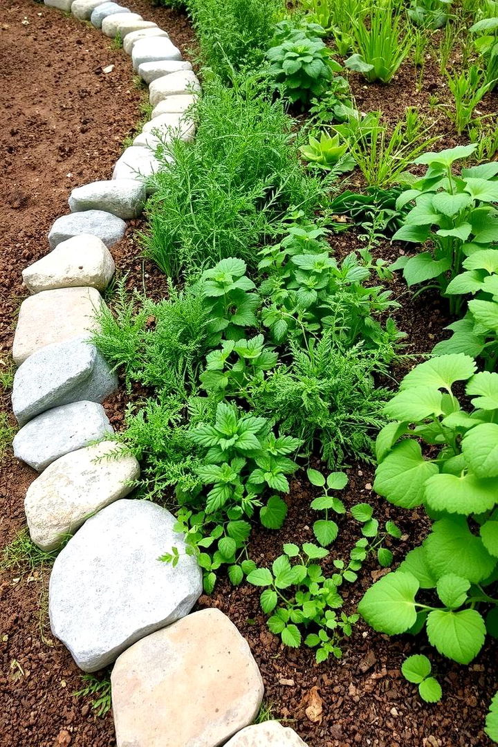 Edible Garden with Stone Borders - 22 Stone Garden Ideas