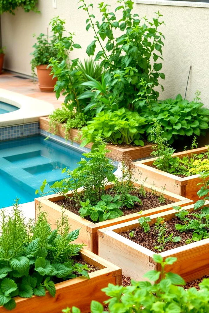 Edible Herb and Vegetable Garden - 22 Above Ground Pool Landscaping Ideas