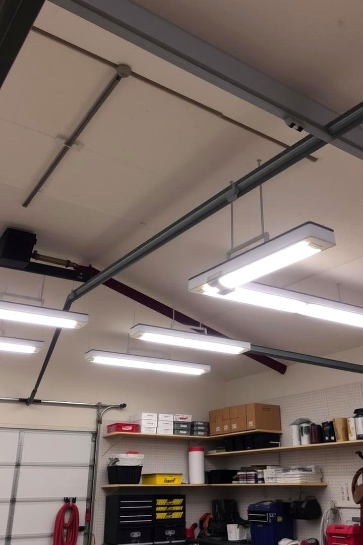 Efficient Fluorescent Fixtures - 22 Garage Lighting Ideas