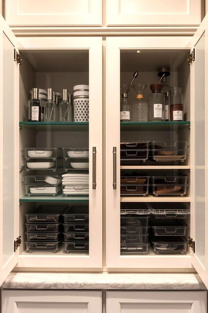 Efficient Organization Features - 22 Modern Style Glass Kitchen Cabinets