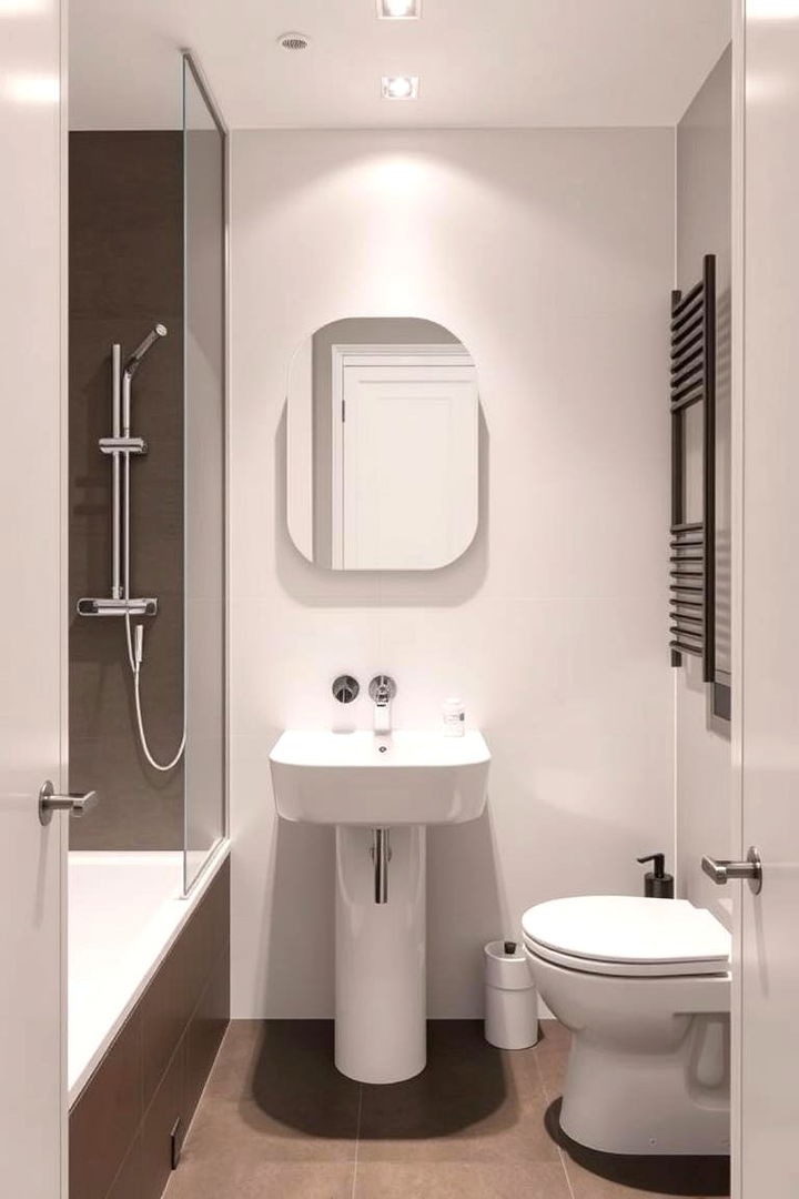 Efficient Plumbing Features - 22 Hallway Bathroom Ideas