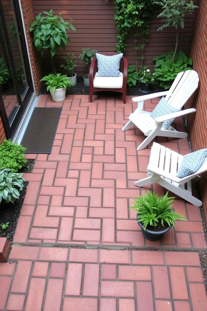 Efficient Small Patio Designs - 22 herringbone brick patio designs