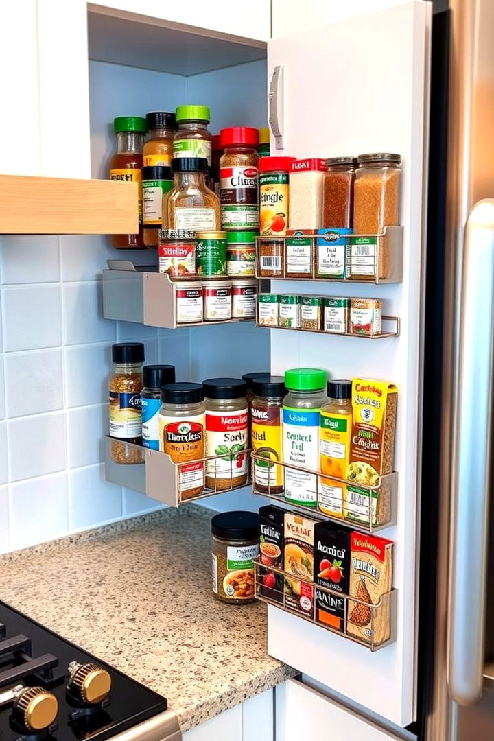 Efficient Spice Rack Integration - 22 Kitchen Corner Ideas