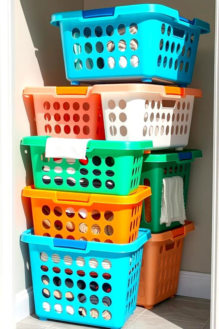 Efficient Stackable Laundry Baskets - 22 Laundry Basket Storage Ideas