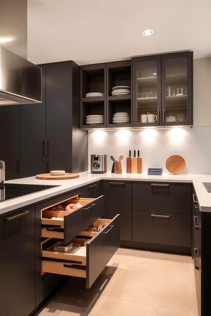 Efficient Storage Solutions - 22 Split Level Kitchen Design Ideas
