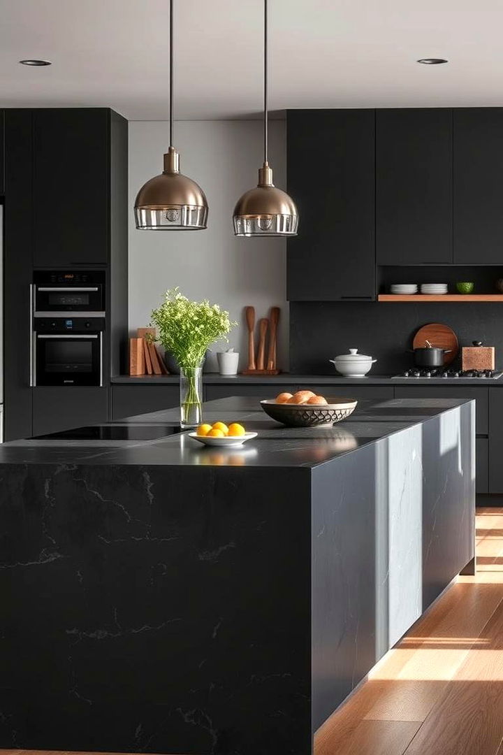 Effortless Maintenance Design - 22 Black Kitchen Islands