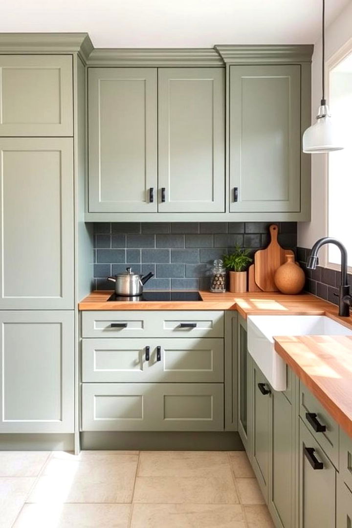 Effortless Maintenance Insights - 22 Sage Green Kitchen Cabinets With Butcher Block Countertops
