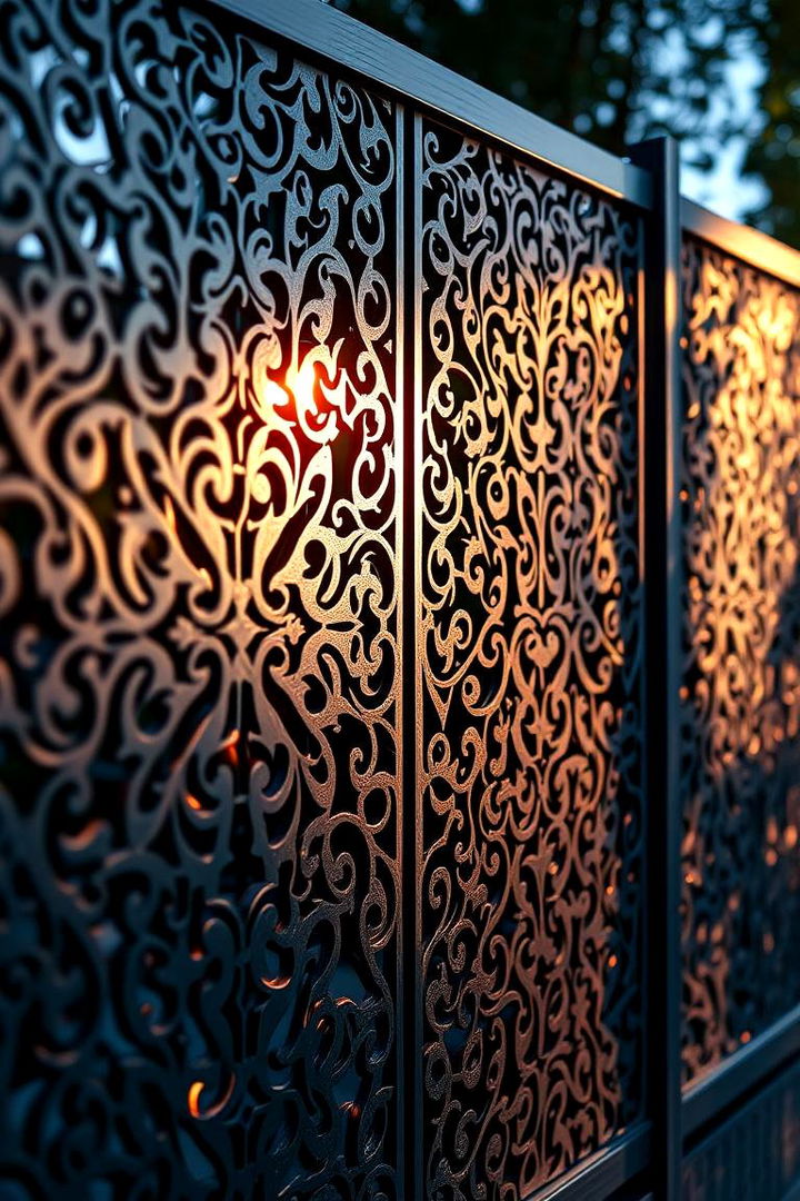 Elaborate Laser Cut Metal Patterns - 22 Pool Fence Ideas