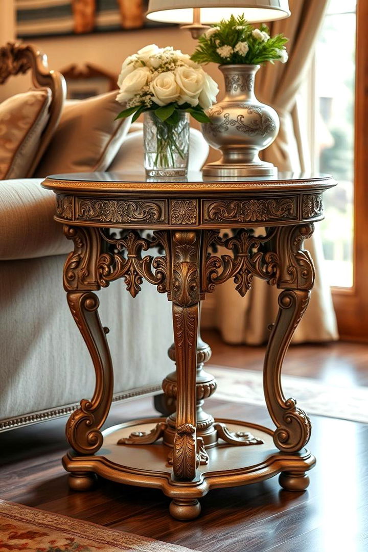 Elaborate Side Tables - 22 Victorian Living Room Ideas