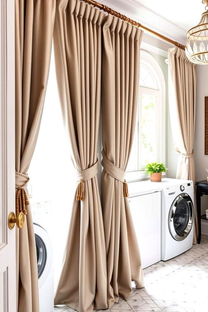 Elegant Accent Tie Backs - 22 Laundry Room Curtain Ideas