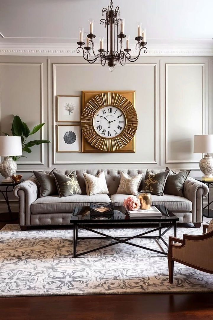 Elegant Accessory Accents - 22 Grey Couch Living Room Ideas