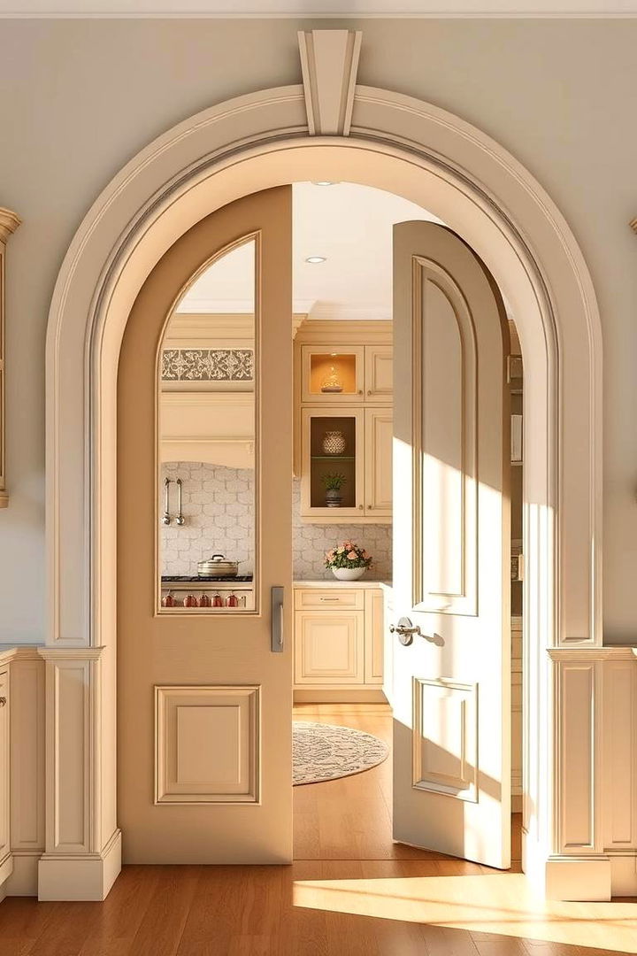 Elegant Arch Shaped Entryway - 22 Kitchen Door Design Ideas