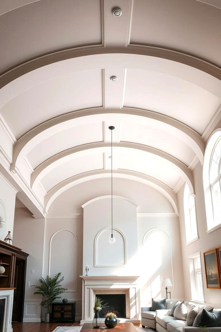 Elegant Arched Vault - 22 Living Room Vaulted Ceiling Ideas