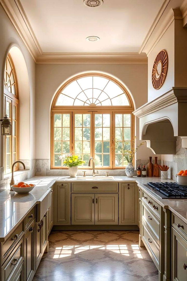 Elegant Arched Windows - 22 Mediterranean Kitchen Ideas