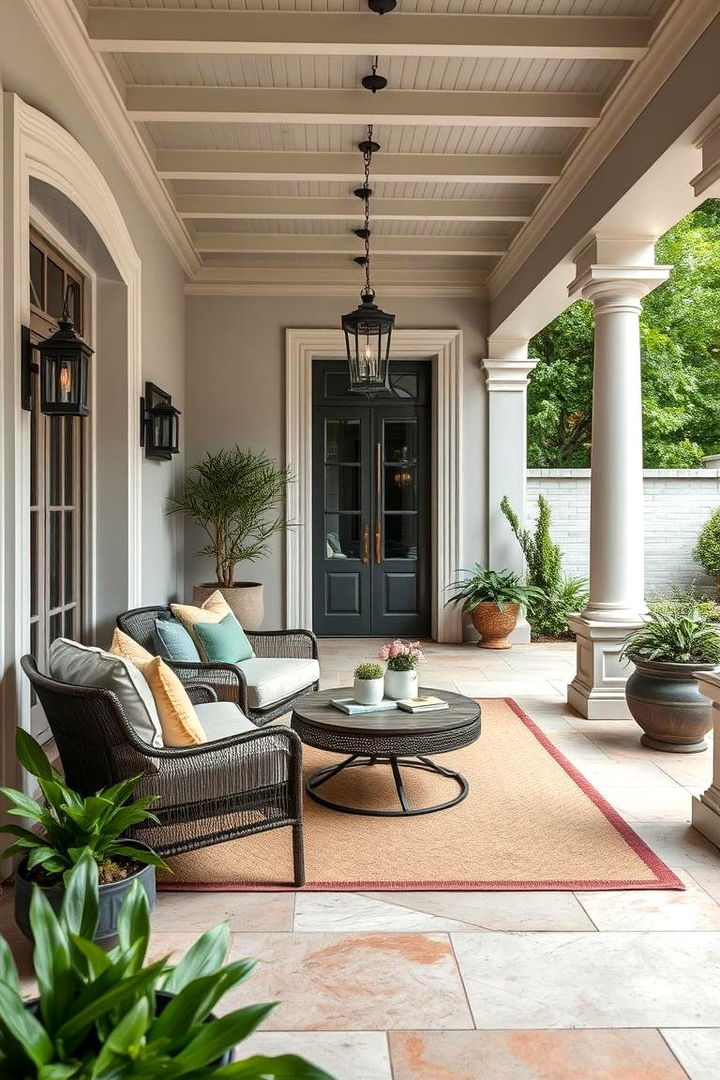 Elegant Artful Details - 22 Painted Concrete Patio Ideas