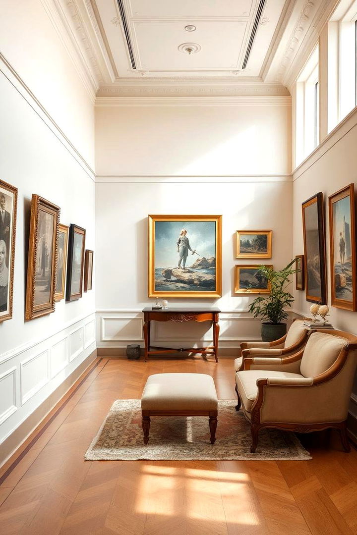 Elegant Artwork Display - 22 Preppy Living Room Ideas