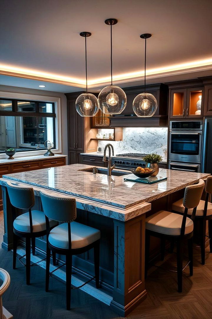 Elegant Bar Seating Integration - 22 kitchen island decor ideas