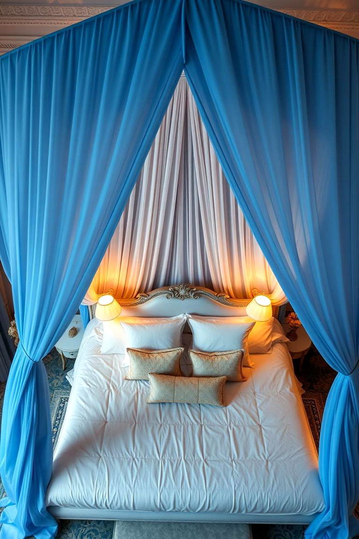 Elegant Bed Canopy - 22 Girls Blue Bedroom Ideas