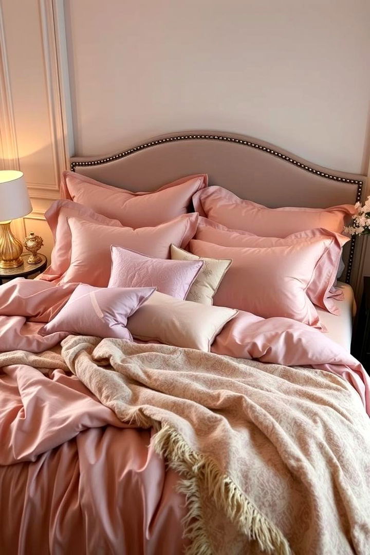 Elegant Bedding and Soft Textiles - 22 Dusty Rose Bedroom Ideas