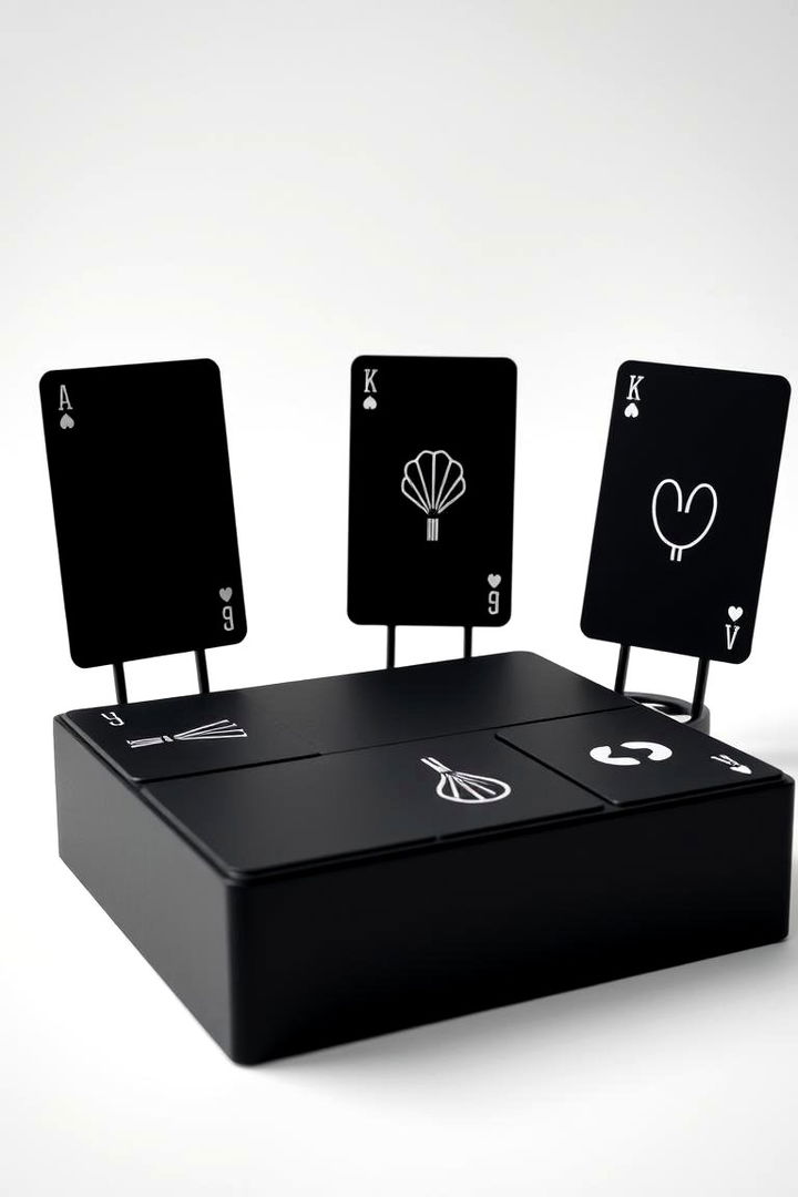 Elegant Black Deck with Minimalist Icons - 22 Black Deck Ideas