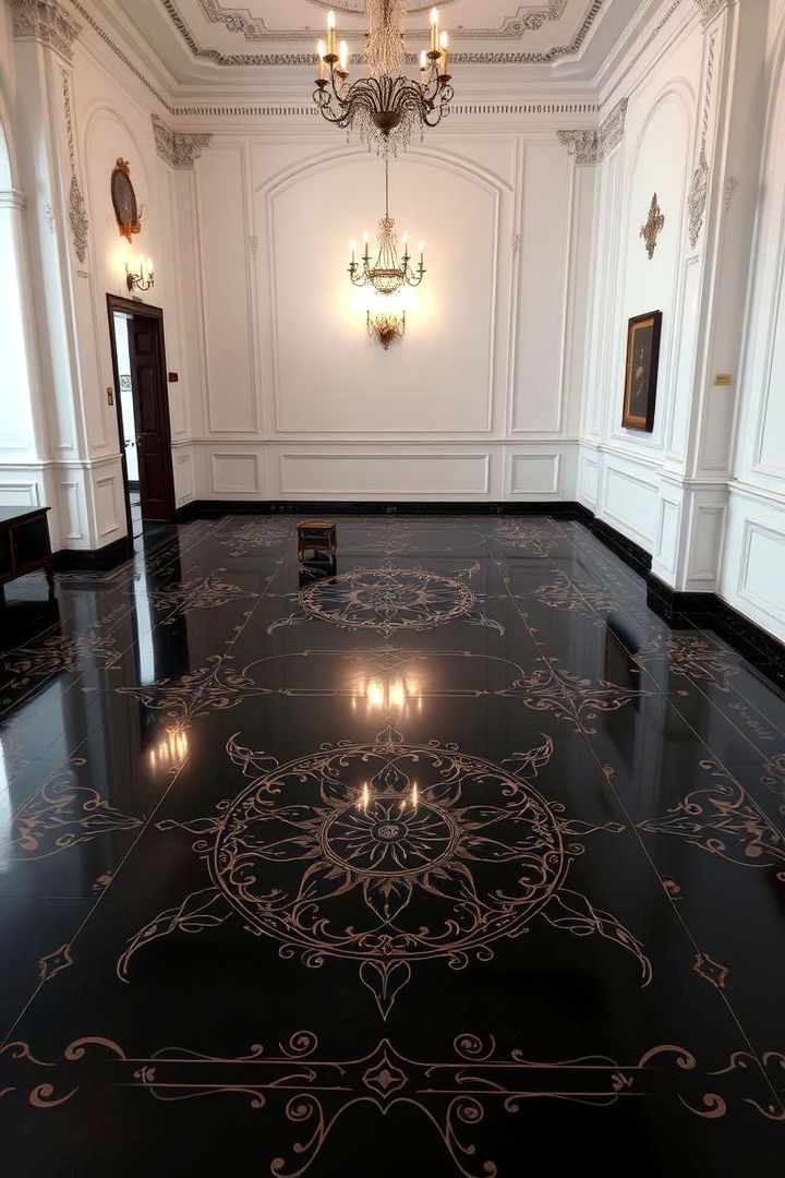 Elegant Black Inlaid Designs - 22 Black Floor Bedroom Ideas