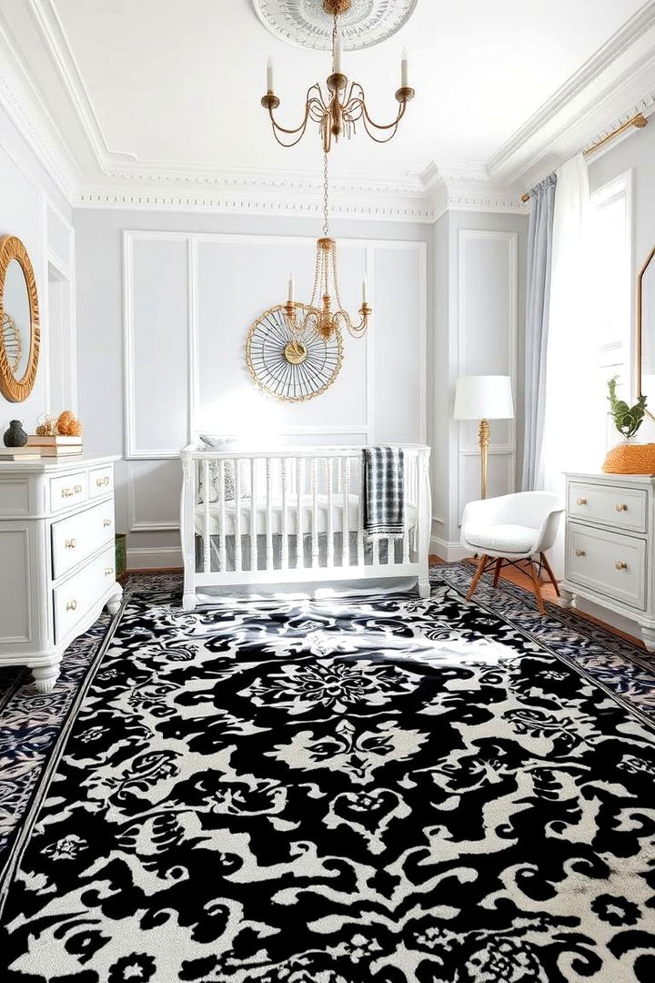 Elegant Black and White Rugs - 22 Black and White Nursery Ideas