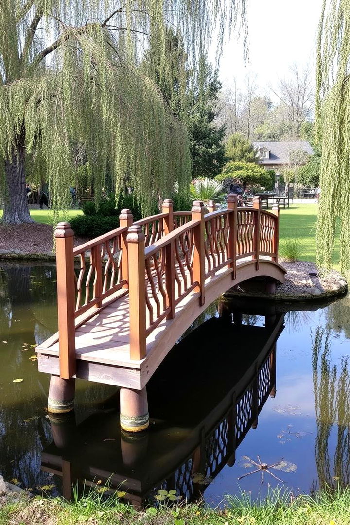Elegant Bridge Feature - 22 Pond Landscaping Ideas
