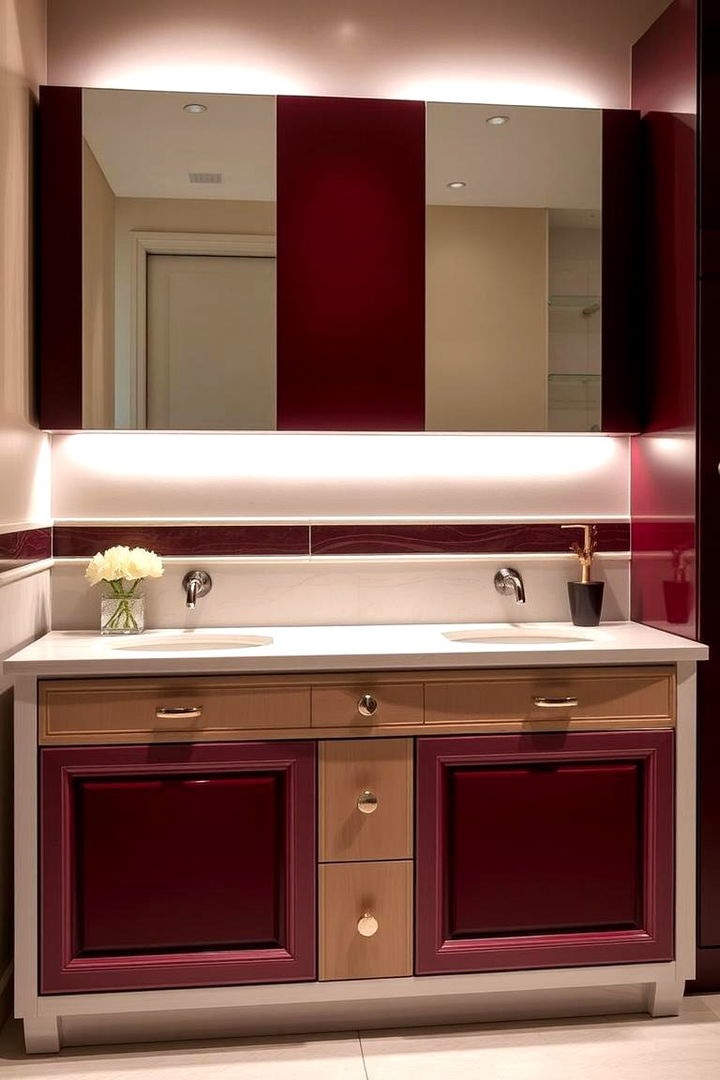 Elegant Burgundy Vanity Accents - 22 Burgundy Bathroom Ideas