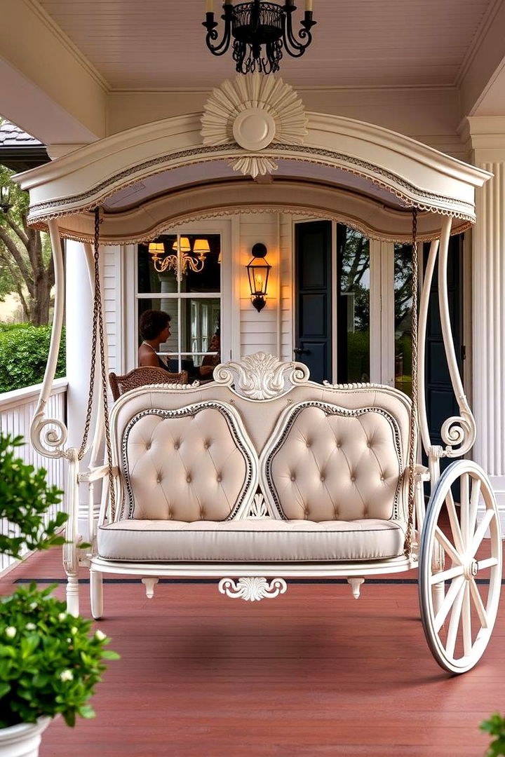 Elegant Carriage Swing - 22 Front Porch Swing Ideas