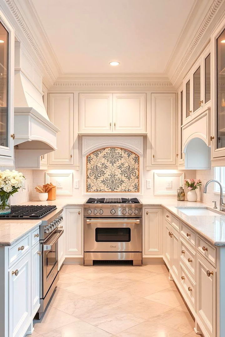 Elegant Classic White Kitchen - 22 Kitchen With White Appliances Ideas