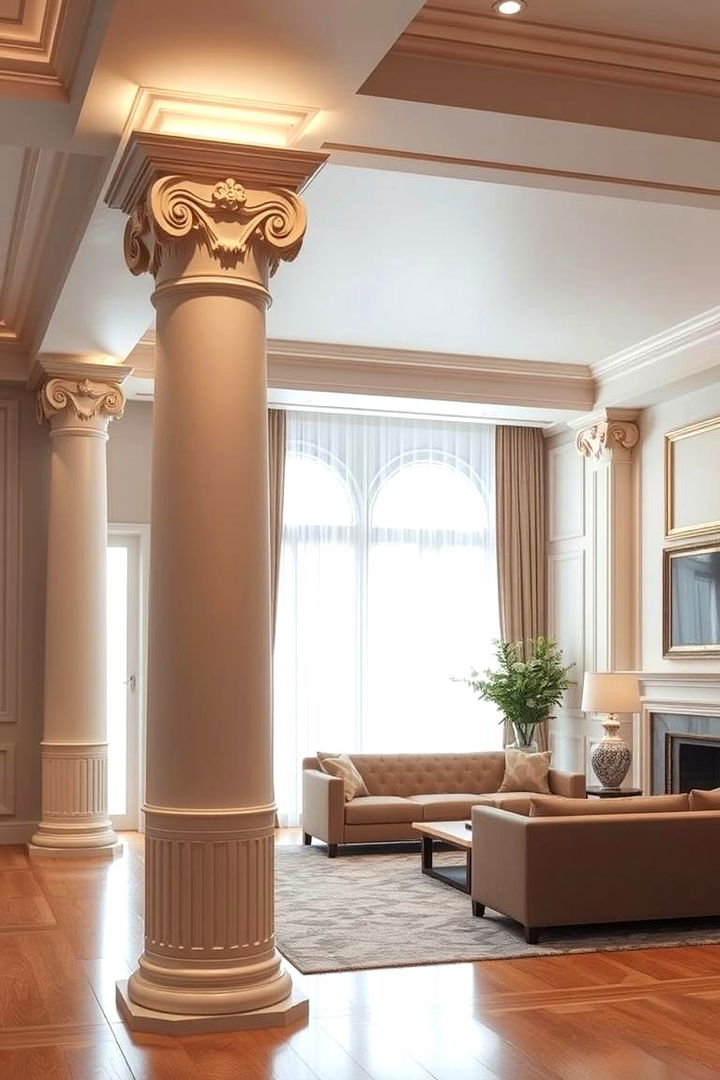 Elegant Column Arrangements - 22 Long Living Room Ideas
