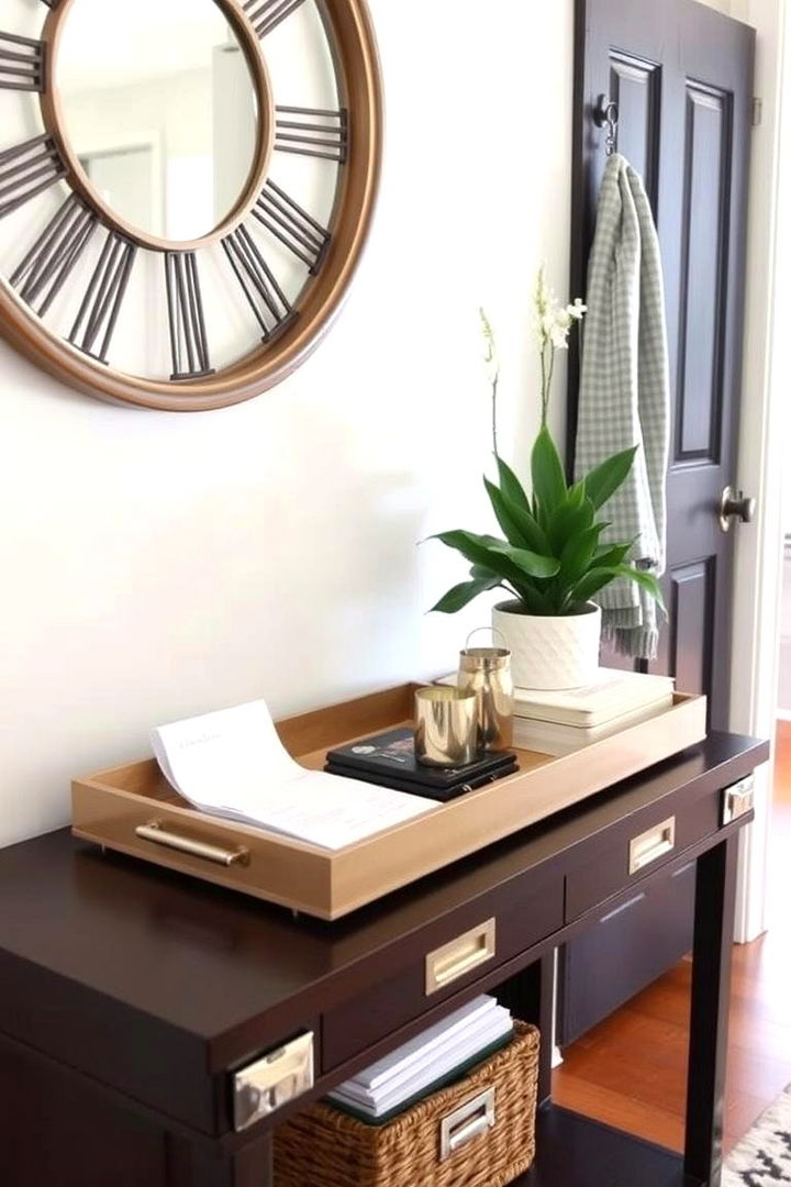 Elegant Console Tray Organization - 22 Foyer Decor Ideas