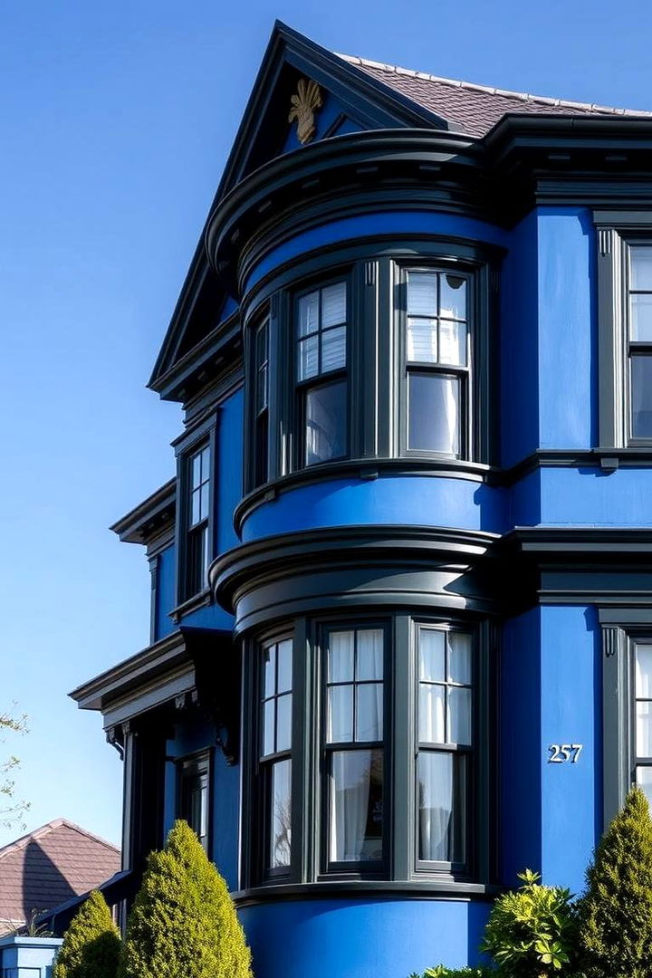 Elegant Contrast in Design - 22 Blue House With Black Trim Ideas