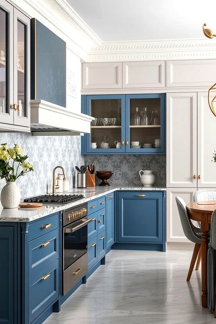 Elegant Contrasts - 22 kitchens with blue countertops