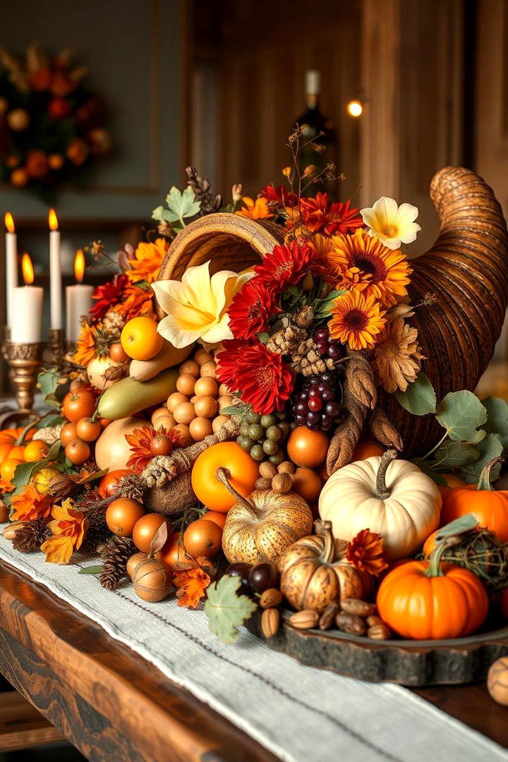Elegant Cornucopia Displays - 22 Fall Decor Ideas