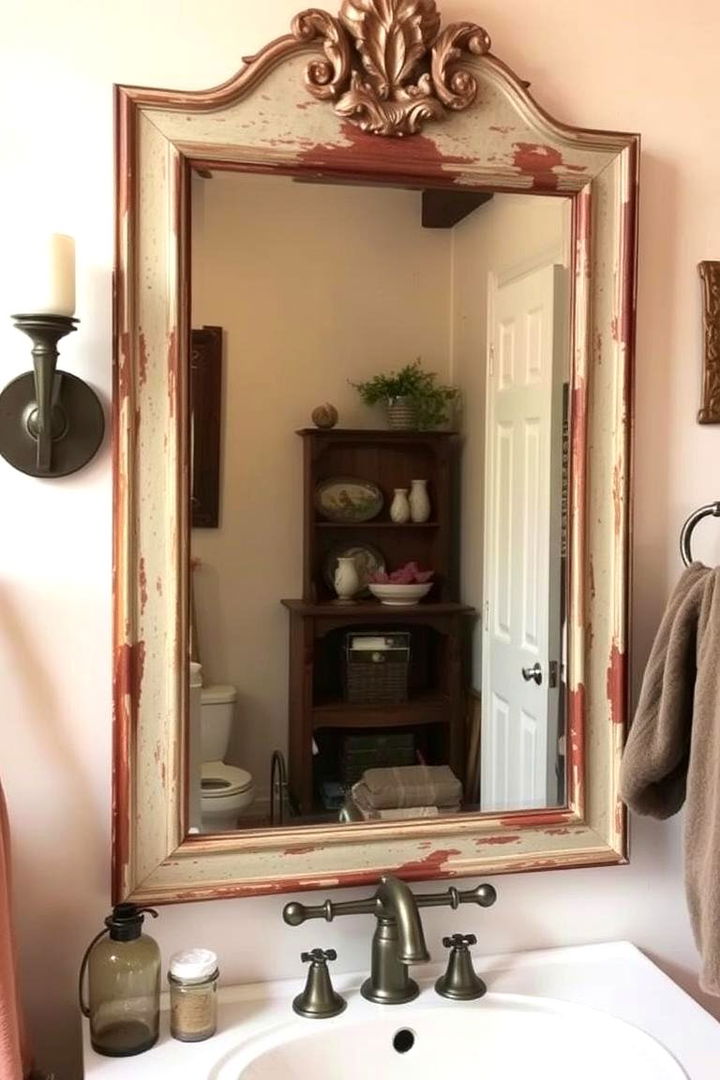 Elegant Country Mirrors with Antique Frames - 22 Country Bathroom Ideas