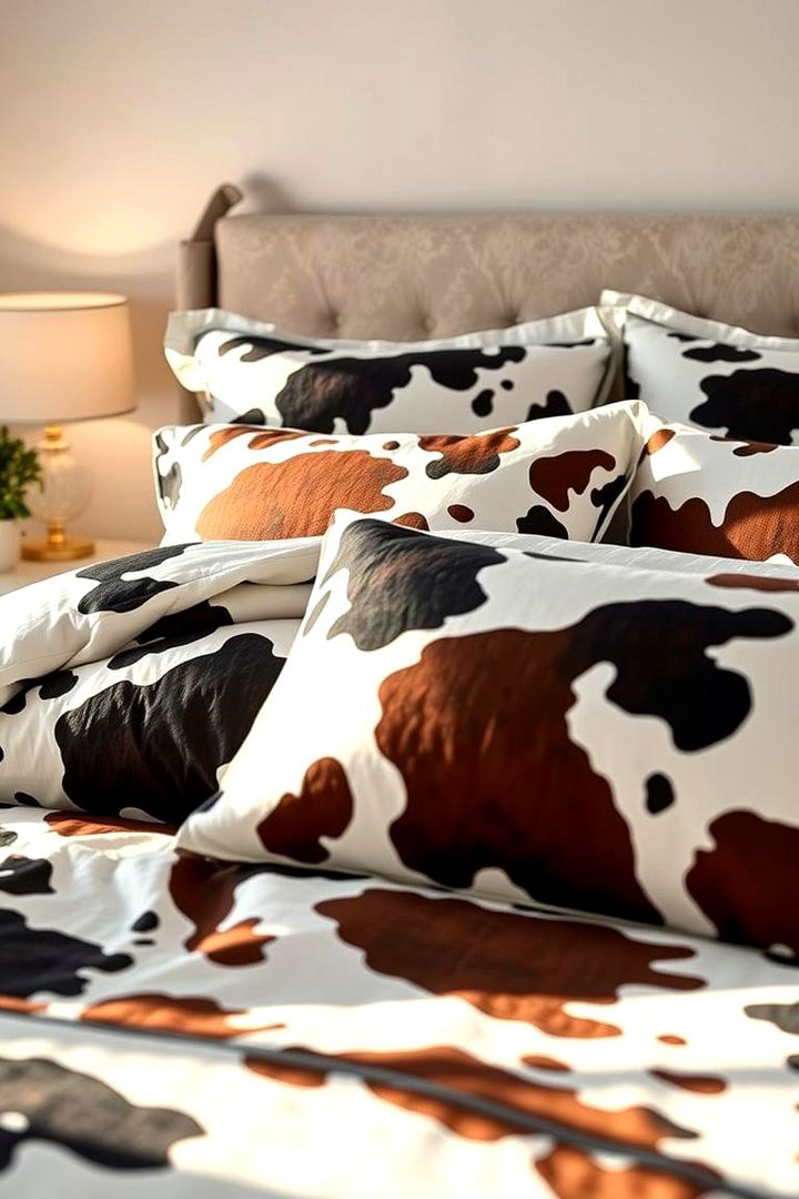 Elegant Cow Print Bedding Ensemble - 22 Cow Print Room Decor Ideas