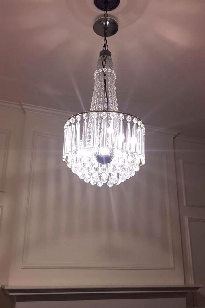 Elegant Crystal Chandelier Focus - 22 Fireplace Mantel Lighting Ideas
