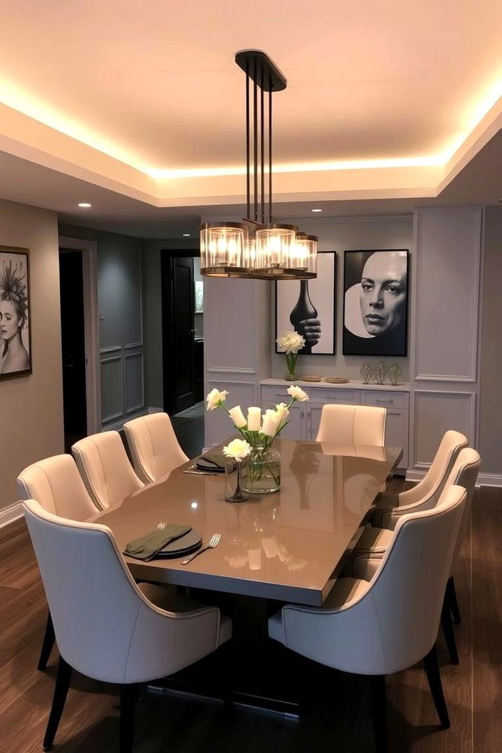 Elegant Dining Set - 22 Basement Furniture Ideas