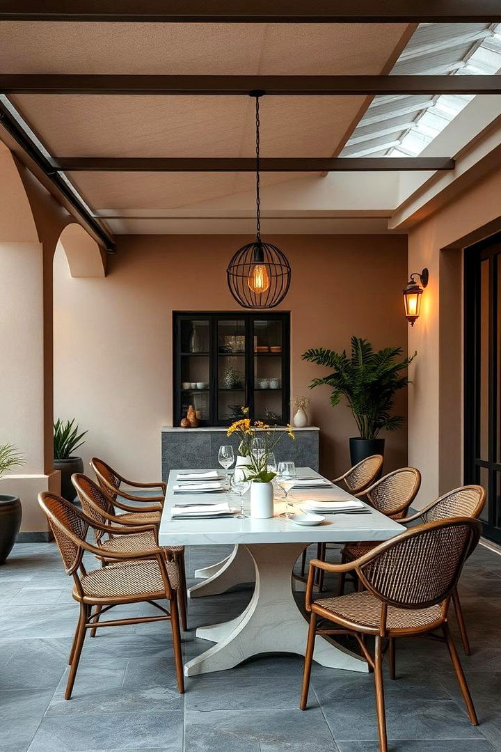 Elegant Dining Zone - 22 Large Balcony Ideas