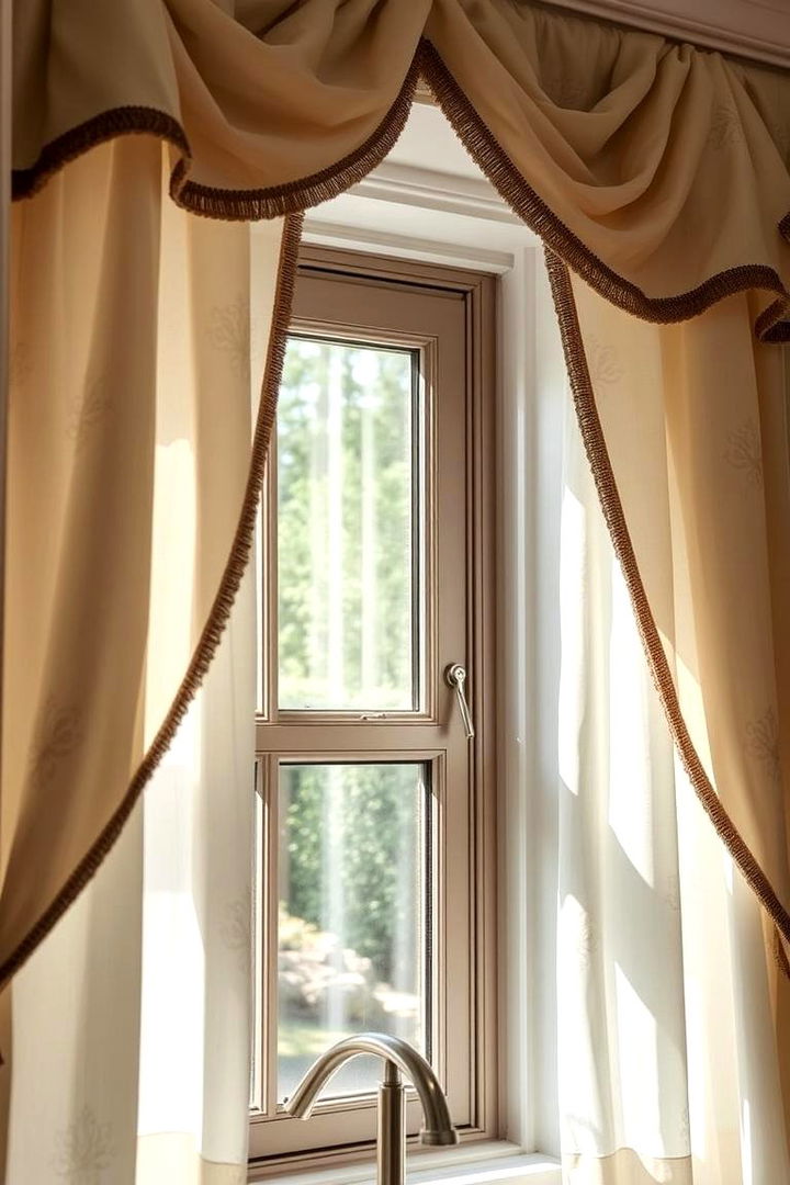 Elegant Drapery - 22 French Country Kitchen Ideas