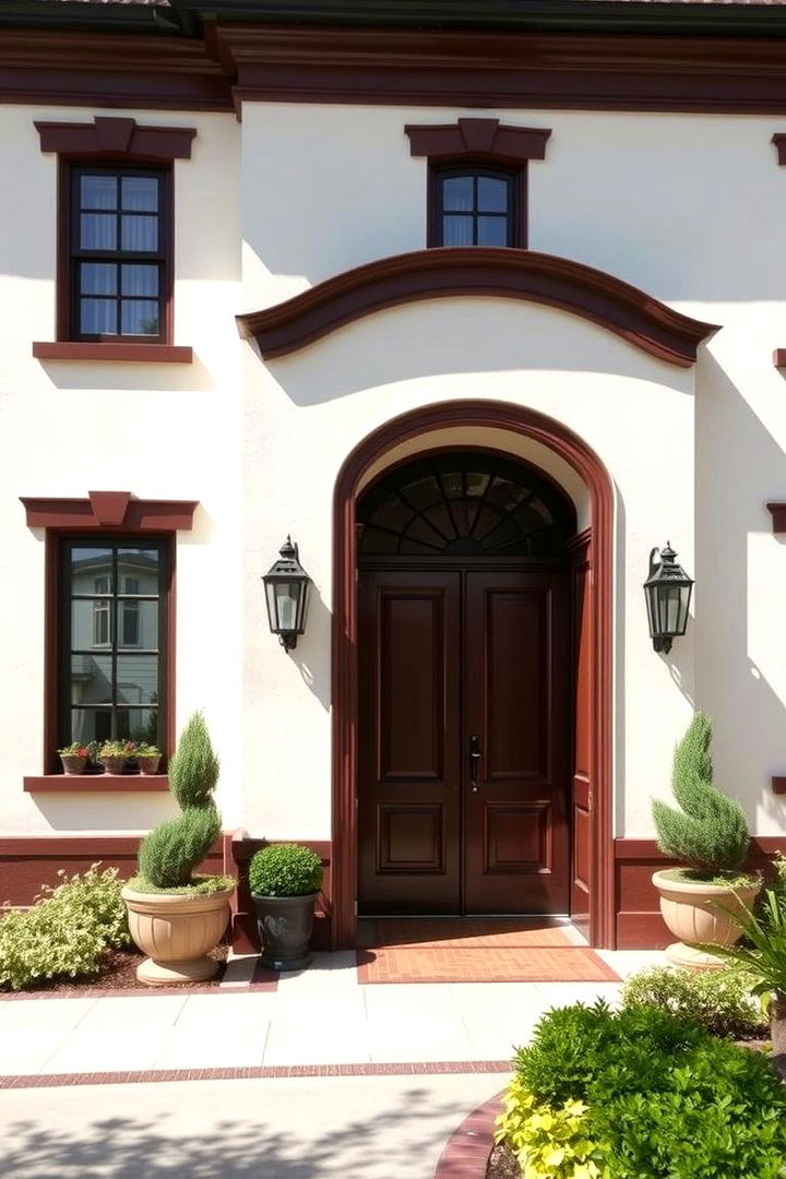 Elegant Entry Statement - 22 Cream and Brown House Exterior Ideas